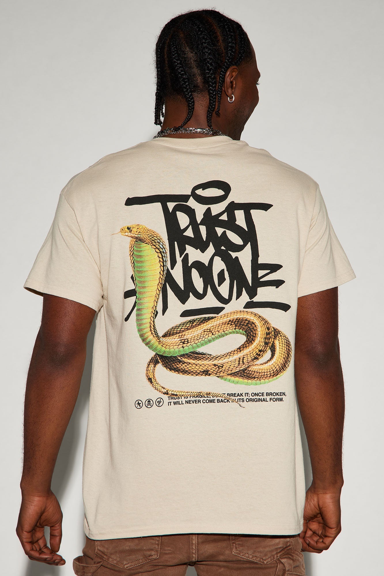 Beware Of Snakes Short Sleeve Tee - Tan