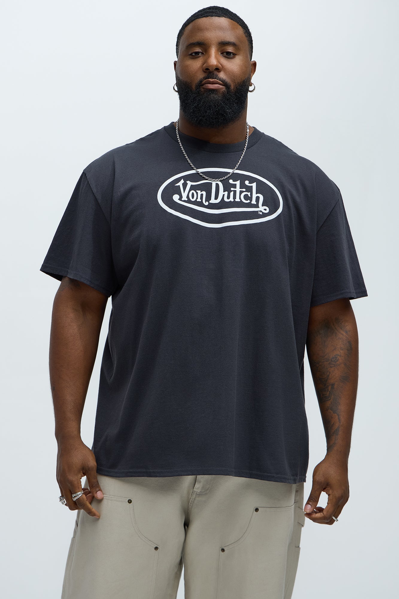 Von Dutch Logo Short Sleeve Tee - Charcoal
