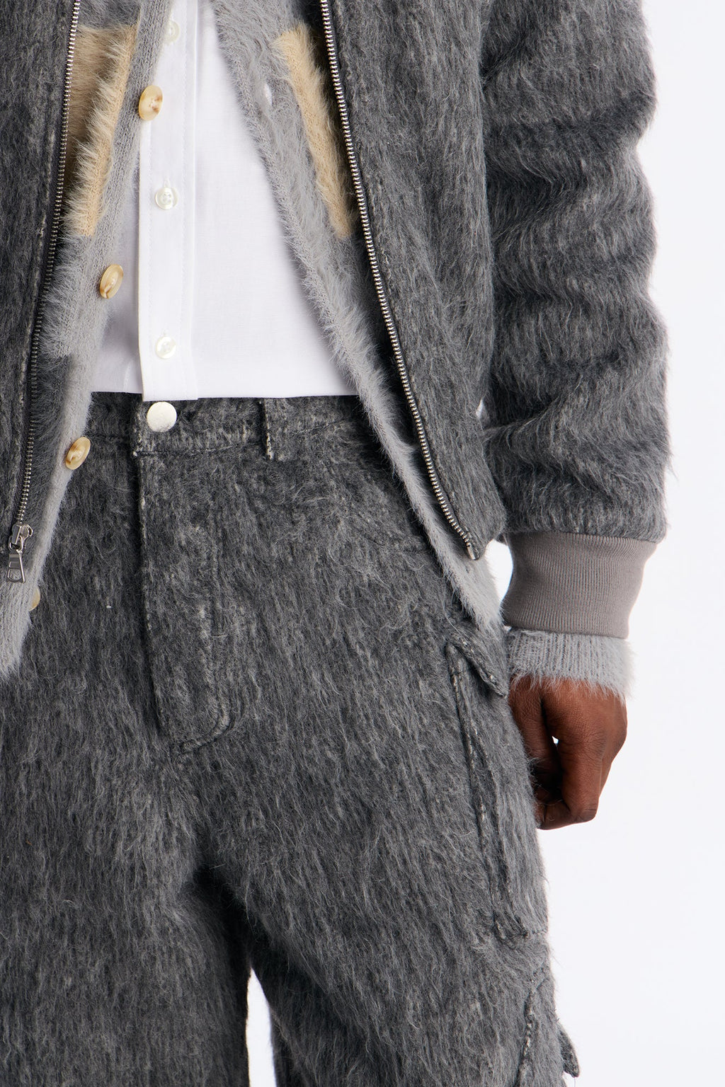 Baggy Warm Breeze Textured Short - Grey