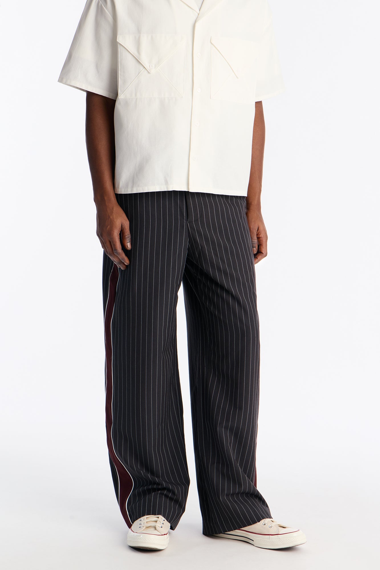Baggy Elevated Side Stripe Trouser - Black