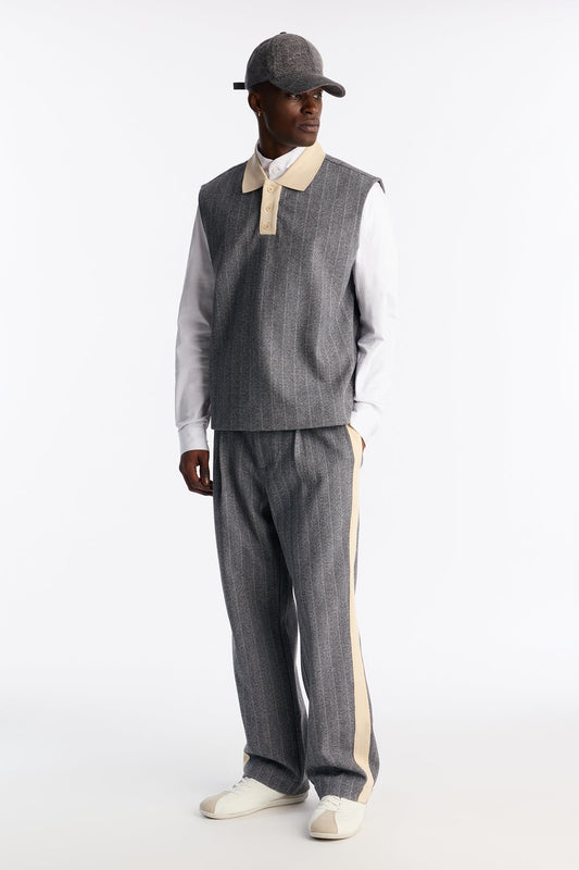 Straight Doheny Pleated Trouser - Grey