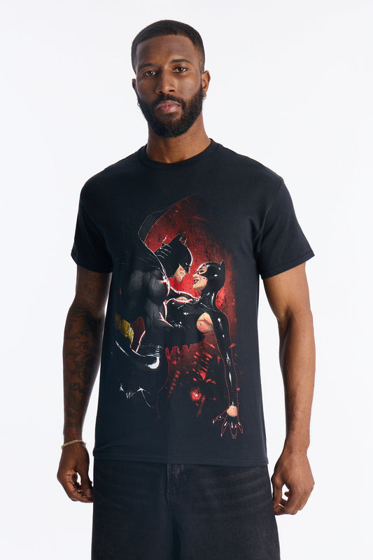 Batman And Catwoman Power Duo Short Sleeve Tee - Black