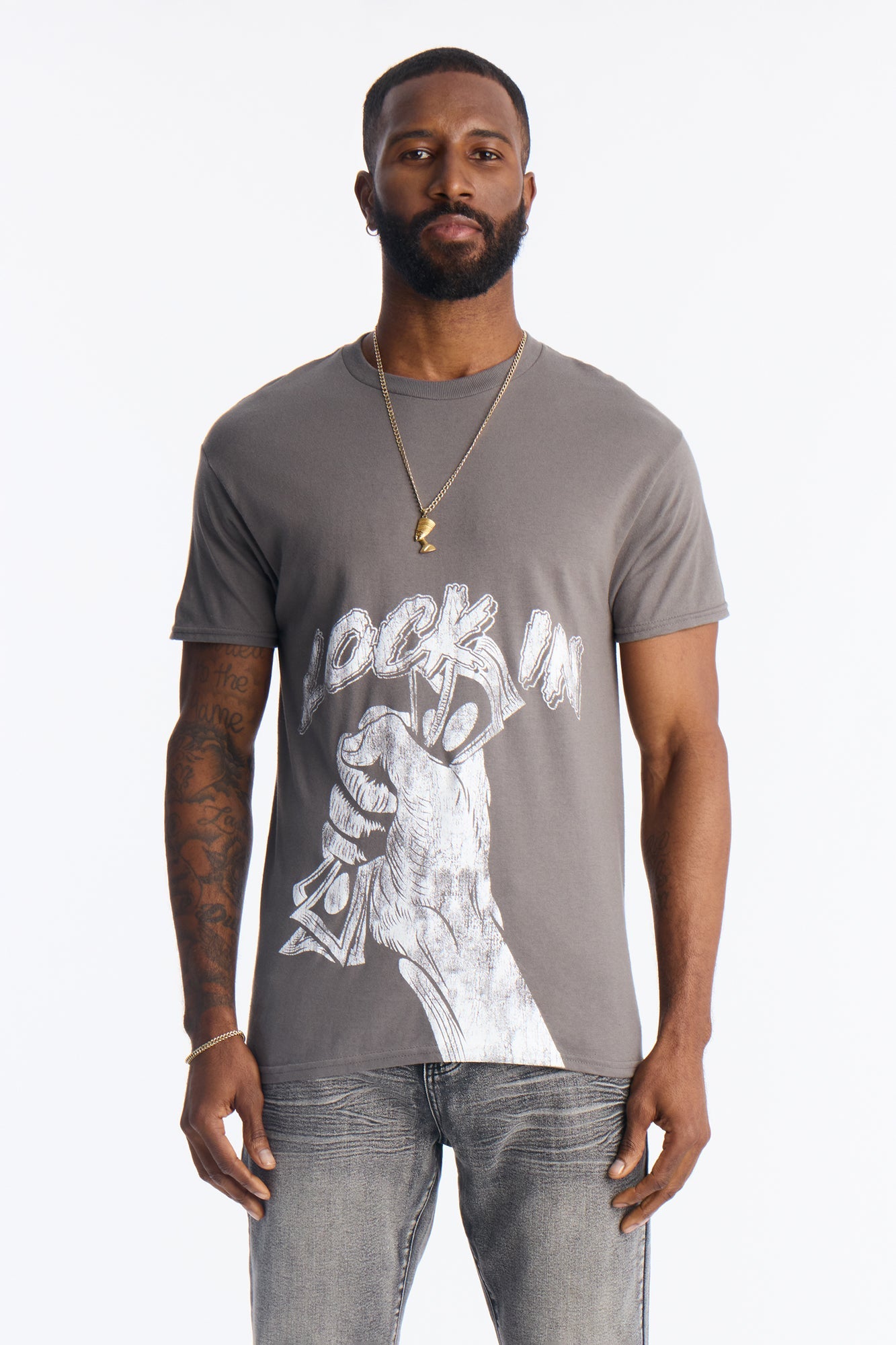 Lock In Grind Short Sleeve Tee - Grey