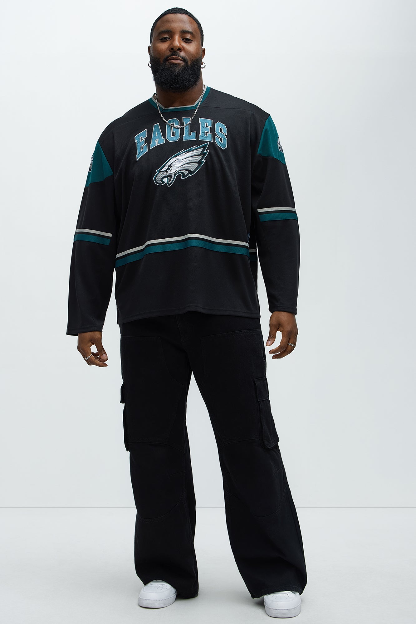 Eagles Hat Trick Hockey Top - Black/Green