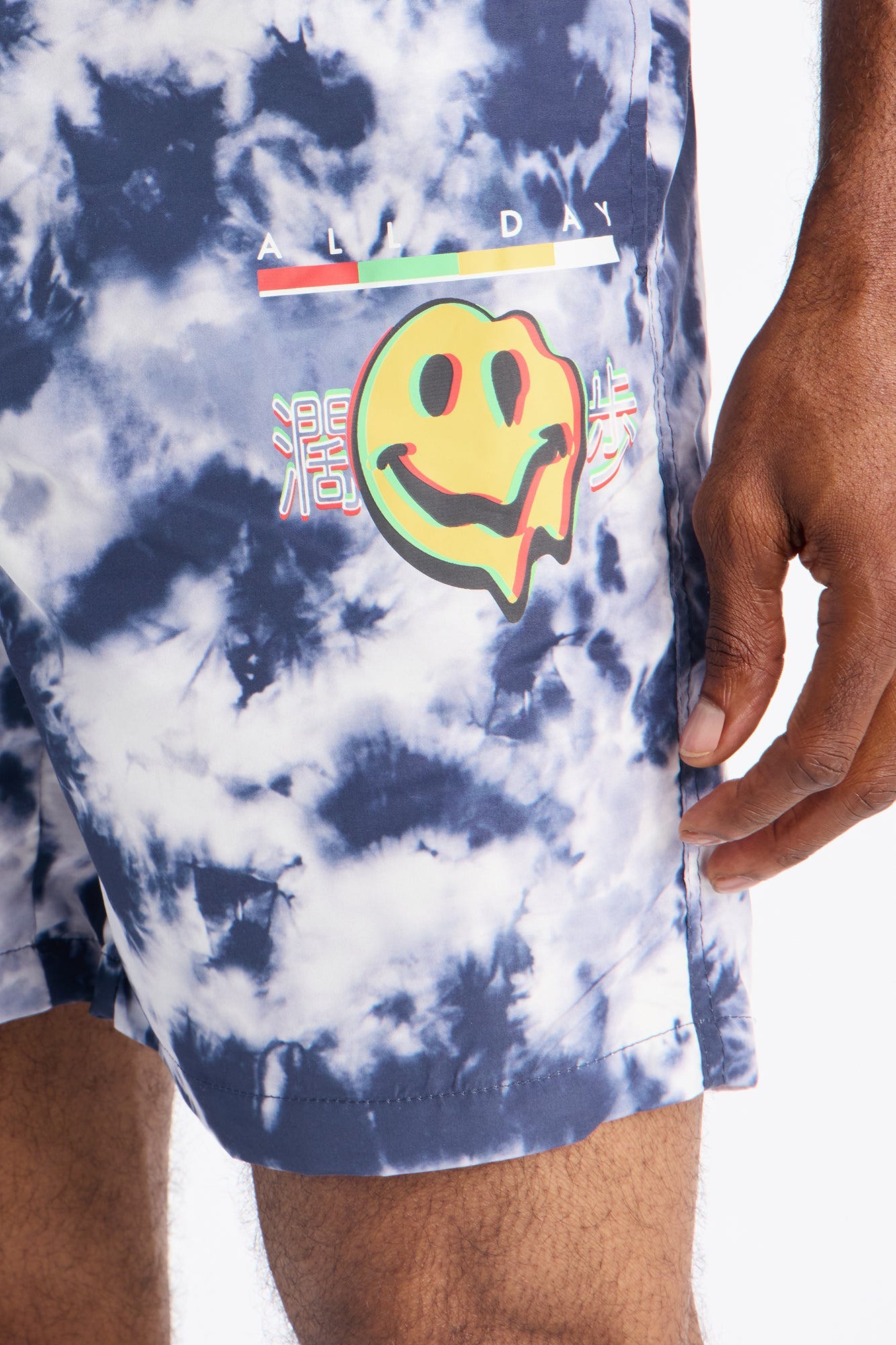 Drip Smiley Swim Trunk 7″ - Navy