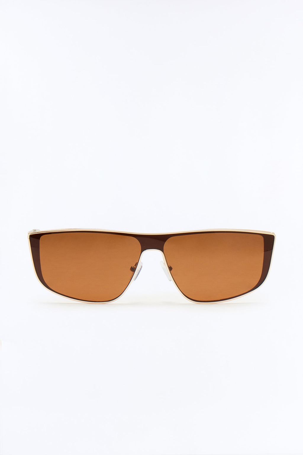 High End Rectangle Metal Sunglasses - Gold