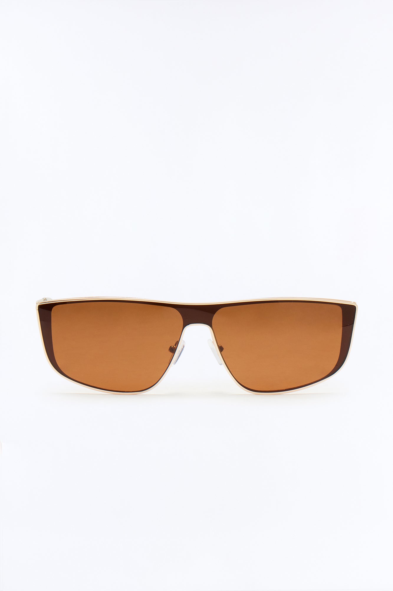 High End Rectangle Metal Sunglasses - Gold