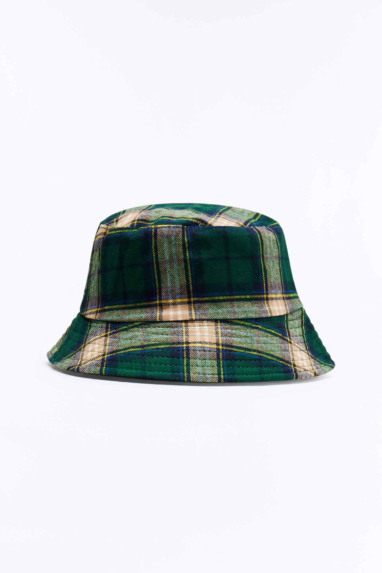 Classic Reversible Flannel Bucket Hat - Green/combo