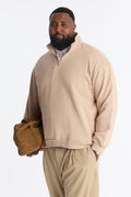 Built For Success Quarter Zip Sweatshirt - Tan