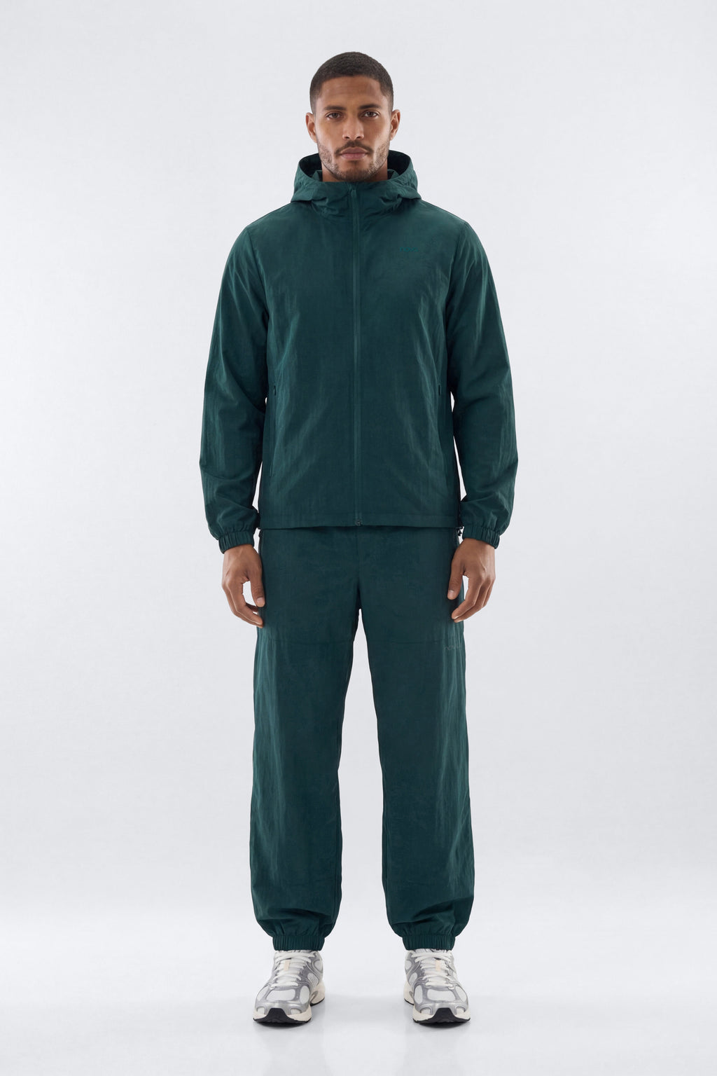 CoreNylon Hooded Full Zip Jacket - Hunter Green