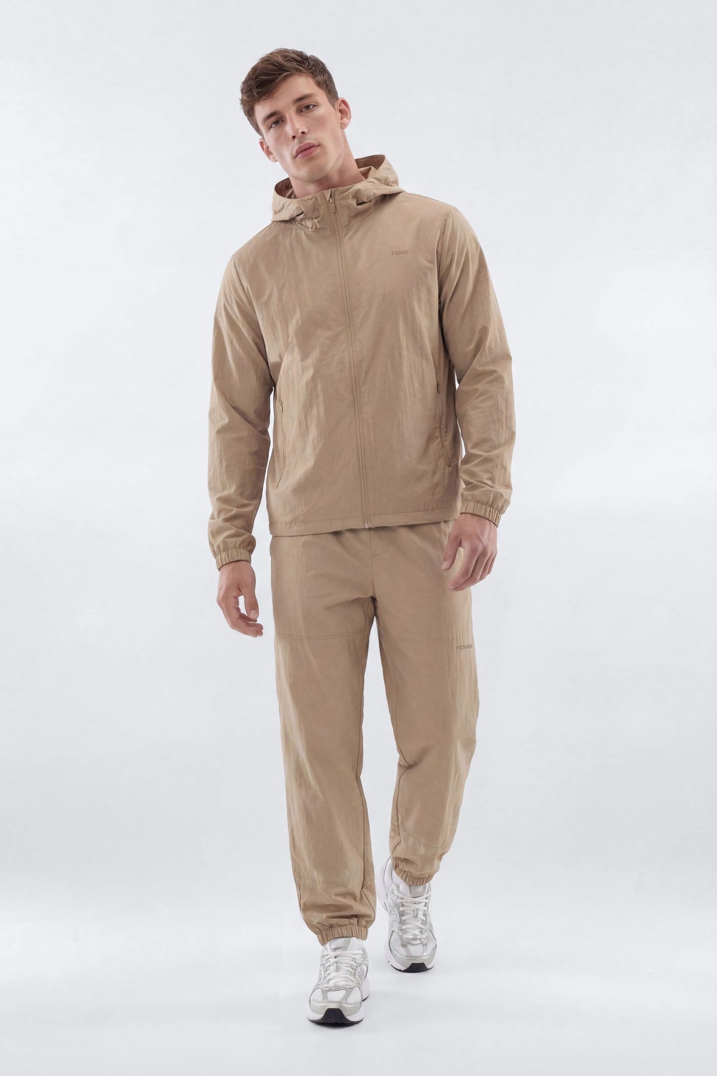 CoreNylon Hooded Full Zip Jacket - Taupe