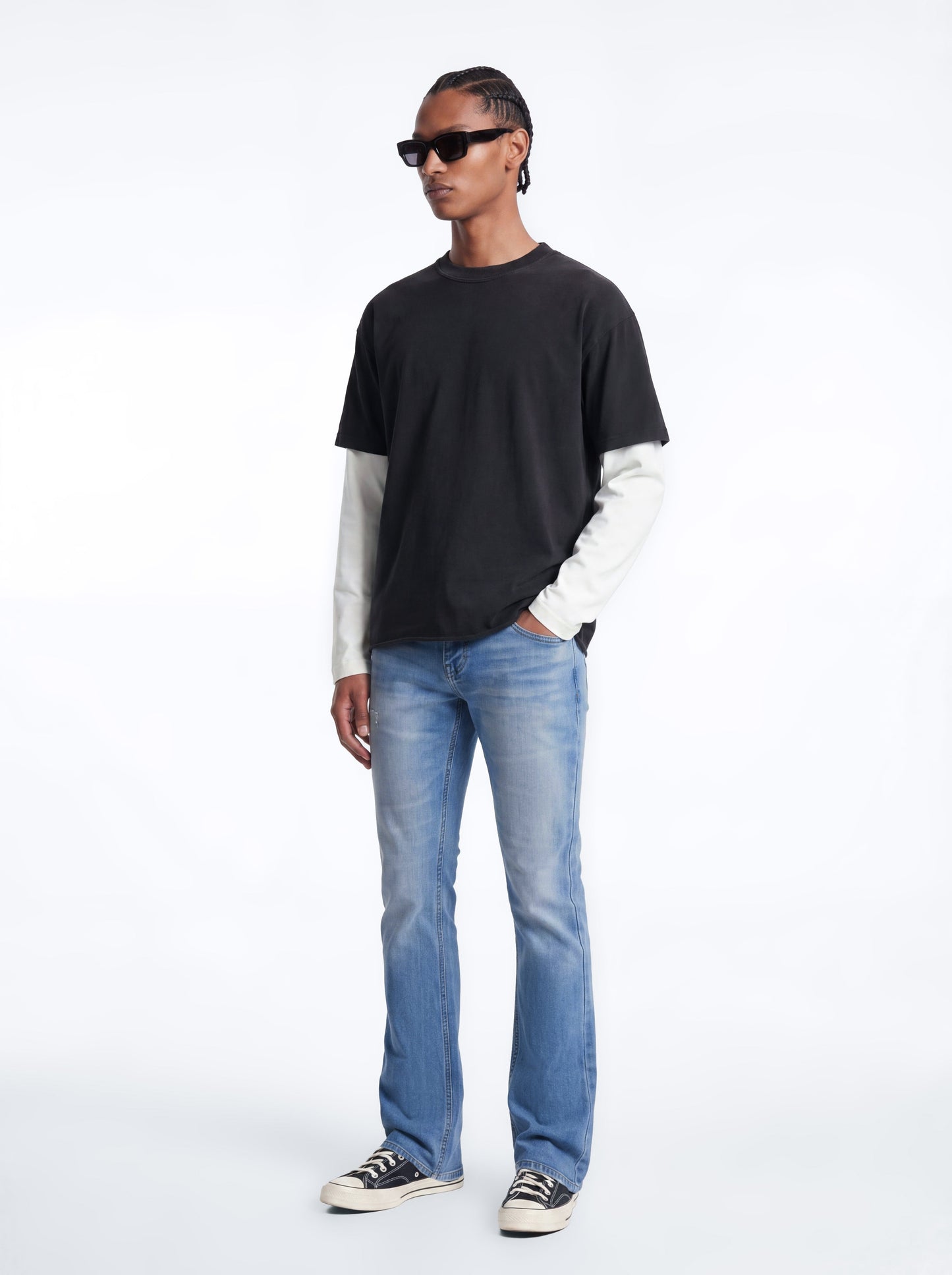 Essential Stacked Skinny Flare Stretch Jean - Medium Blue Wash