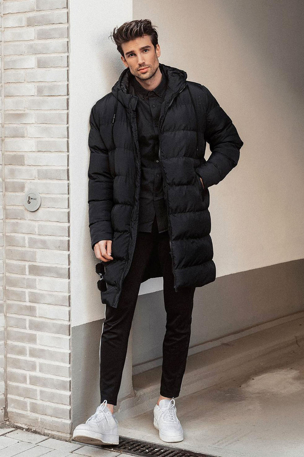 Jaden Long Puffer Jacket - Black
