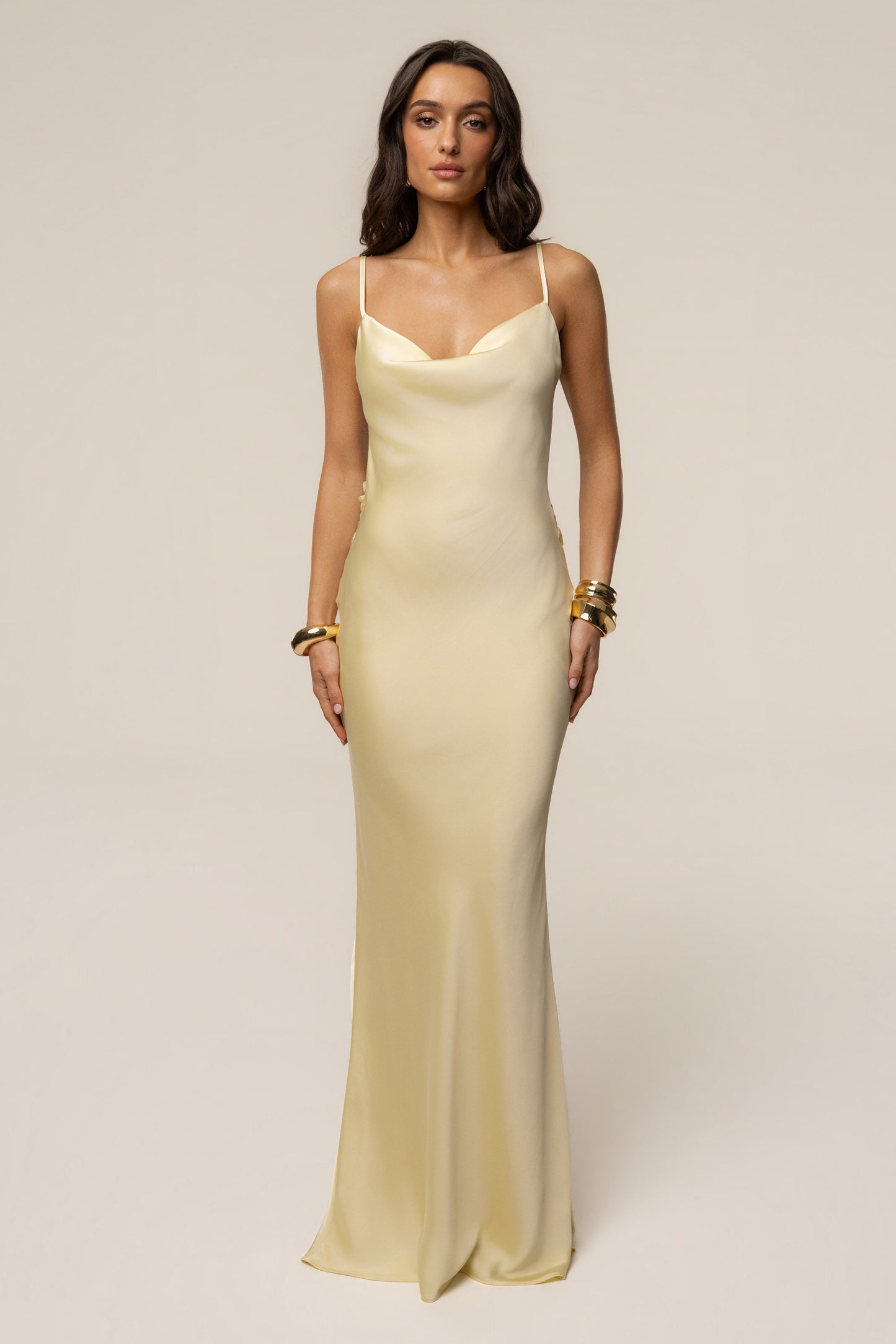 PRE-ORDER Yellow Down The Aisle Satin Gown