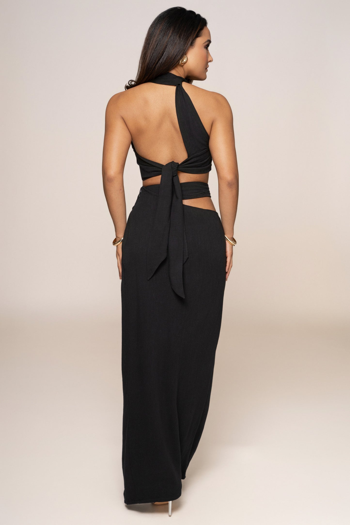 Black New Age Two Piece Skirt Set