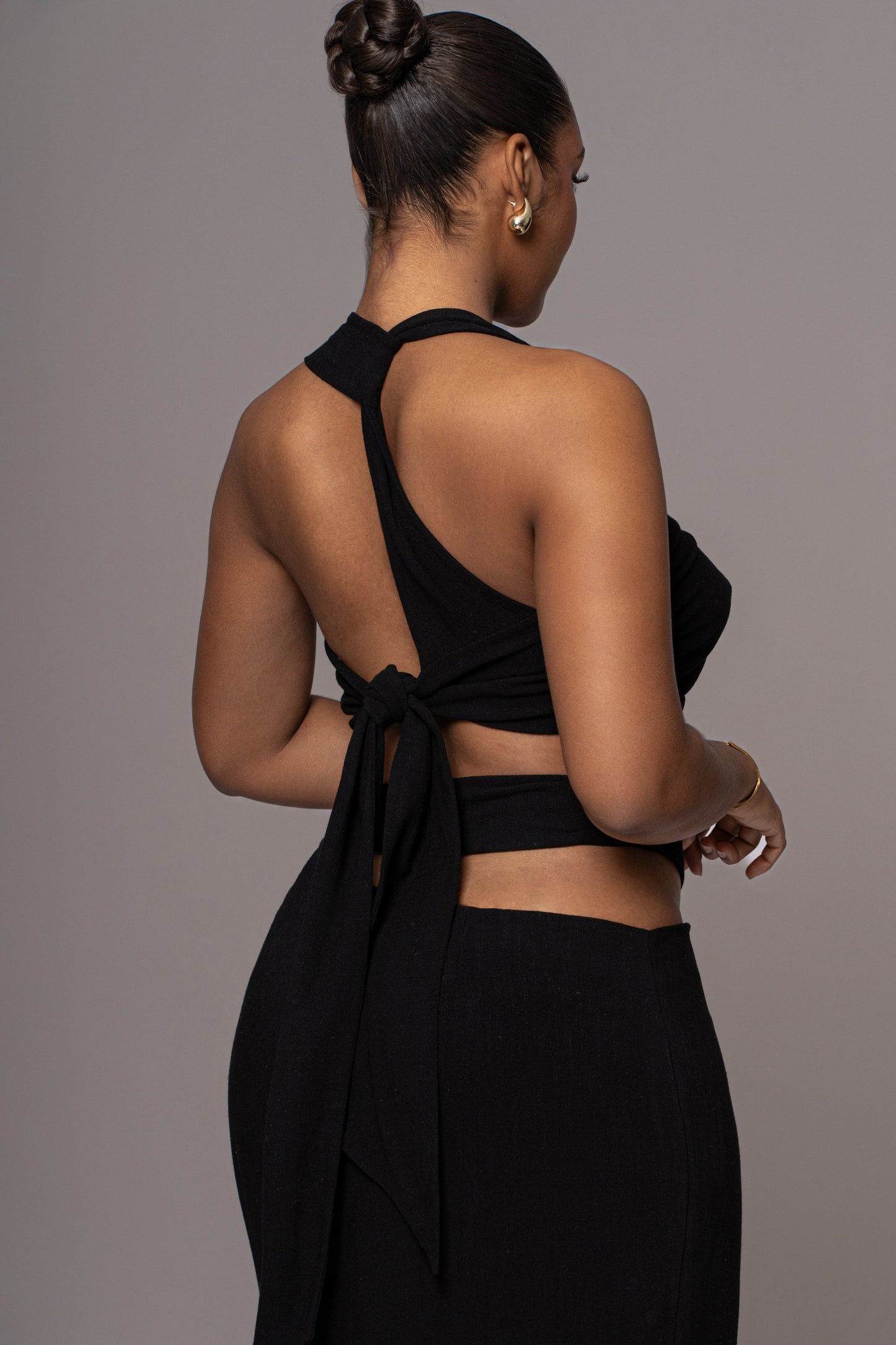 Black New Age Two Piece Skirt Set