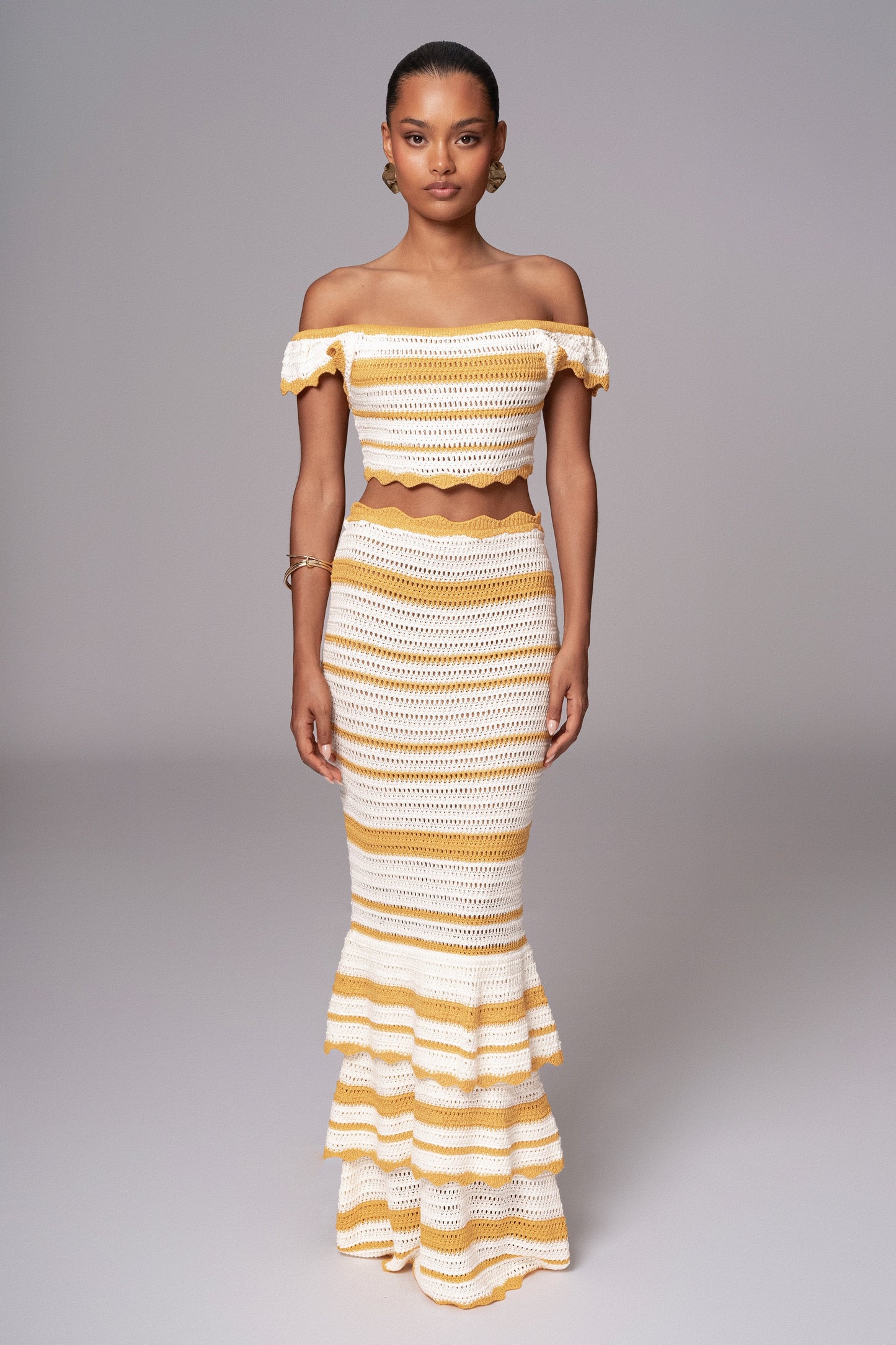 Yellow Corazon Ruffle Skirt Set
