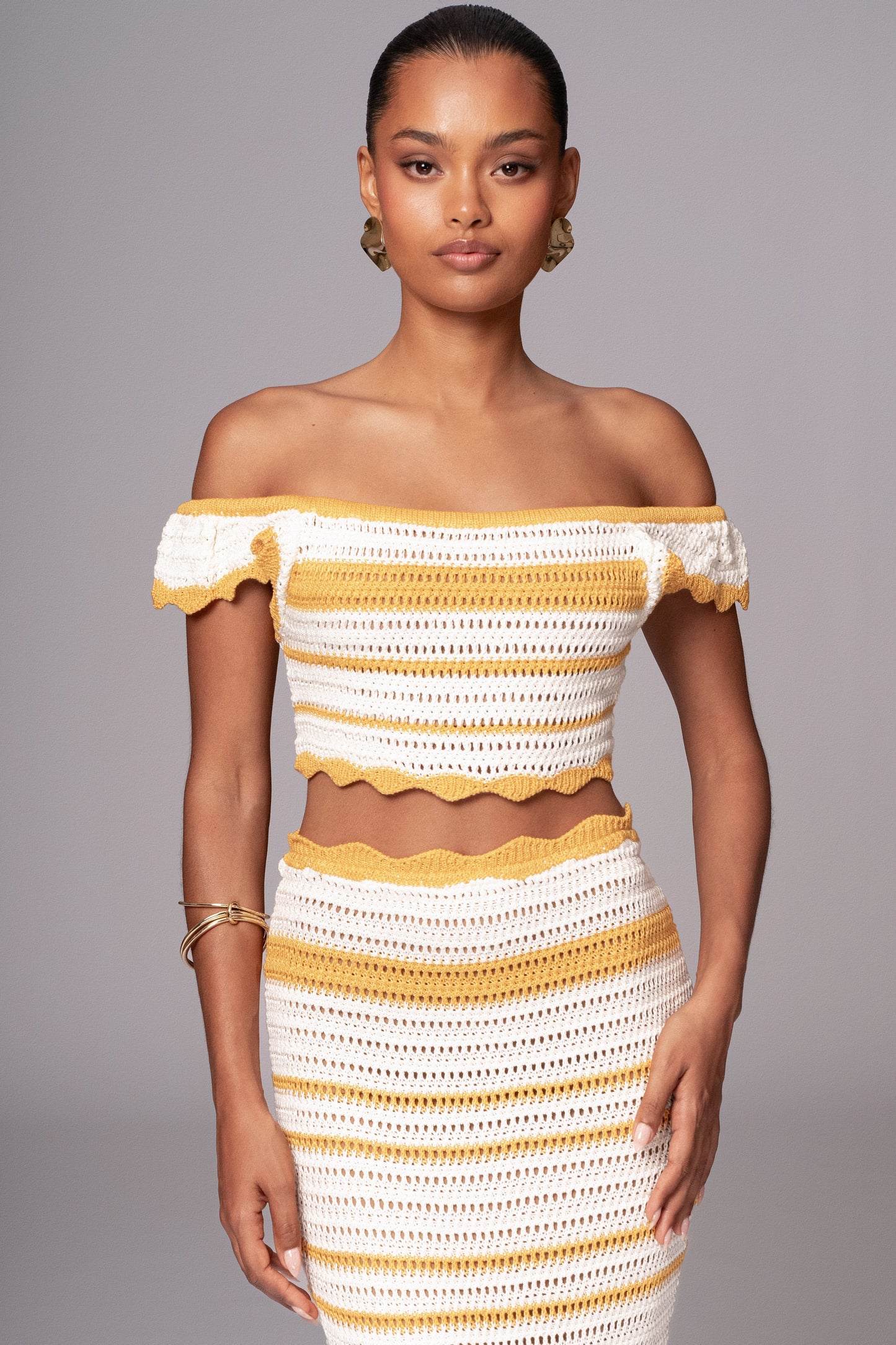 Yellow Corazon Ruffle Skirt Set