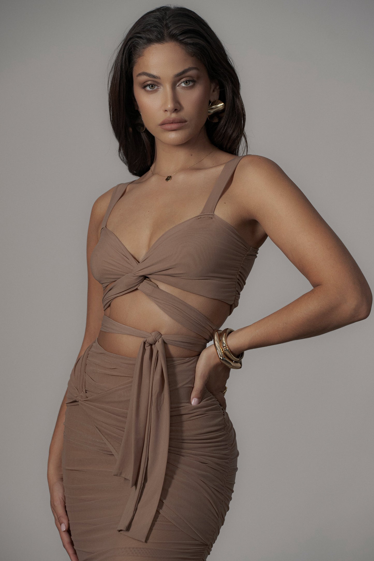 Pecan Extend Your Stay Skirt Set