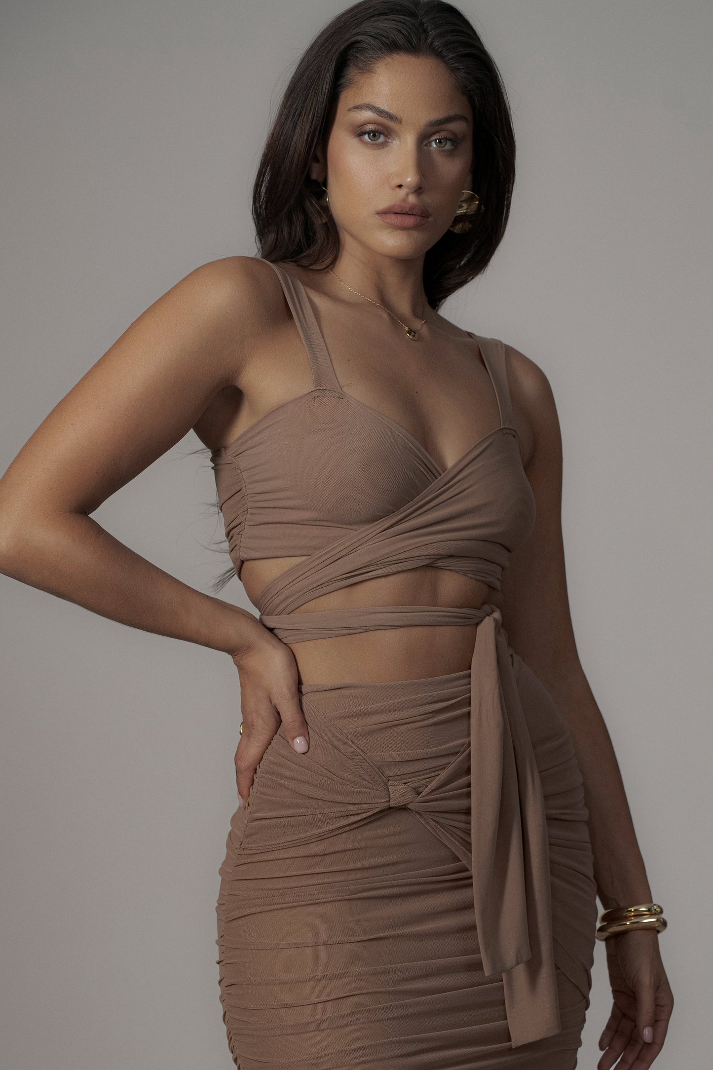 Pecan Extend Your Stay Skirt Set