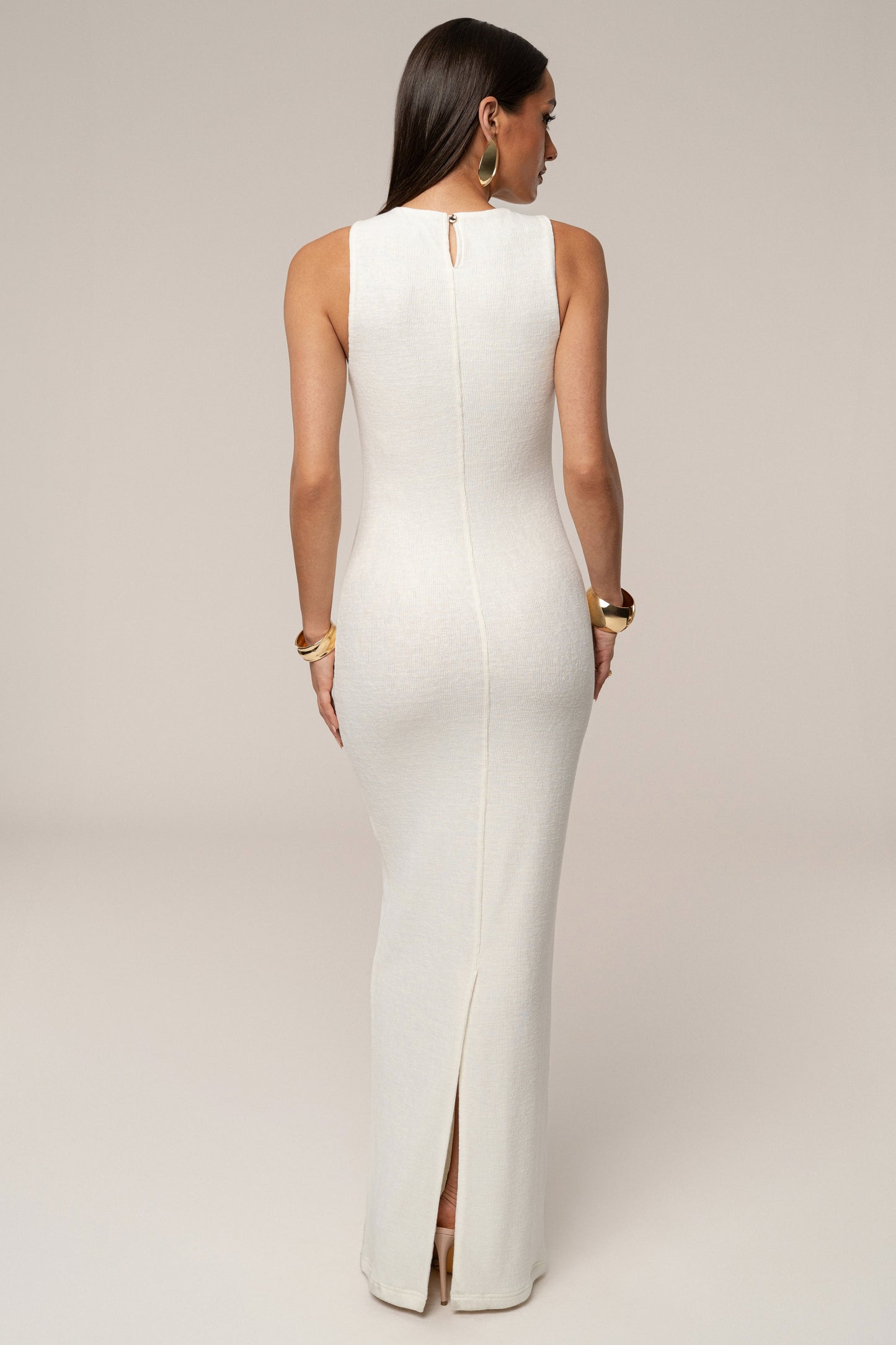 Ivory Alessia Knit Maxi Dress