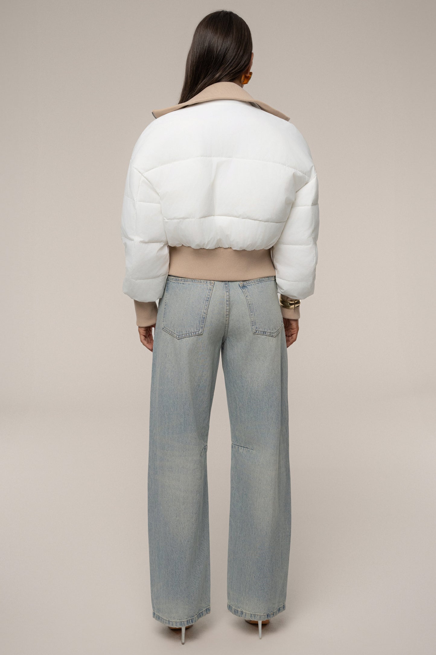 White Stassie Ribbed Jacket