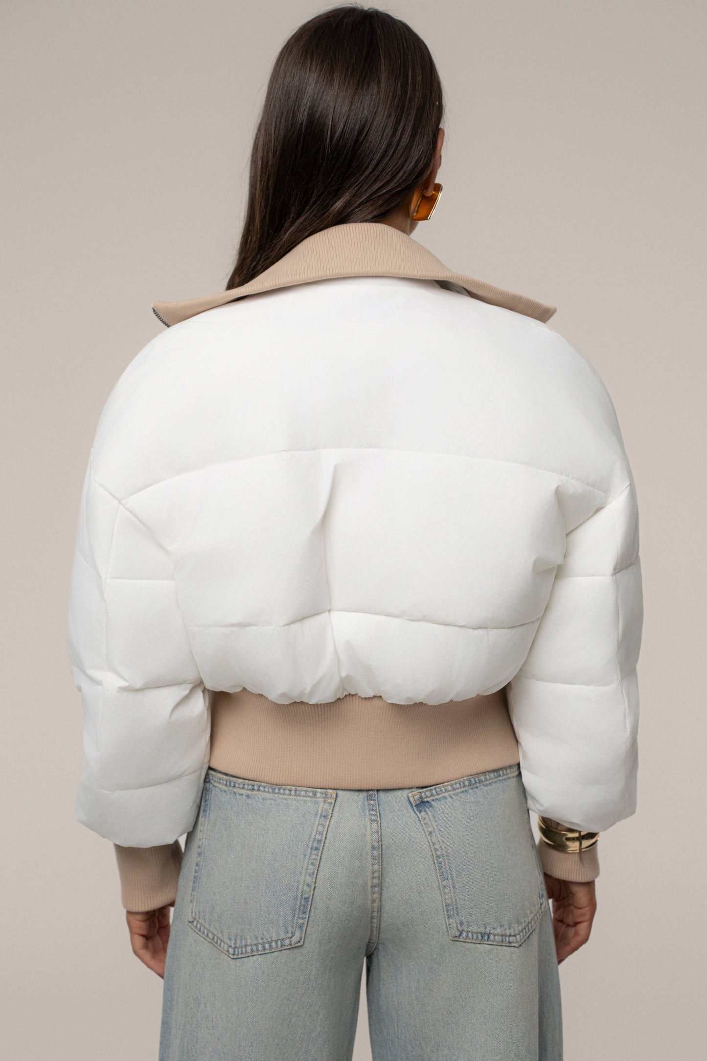 White Stassie Ribbed Jacket