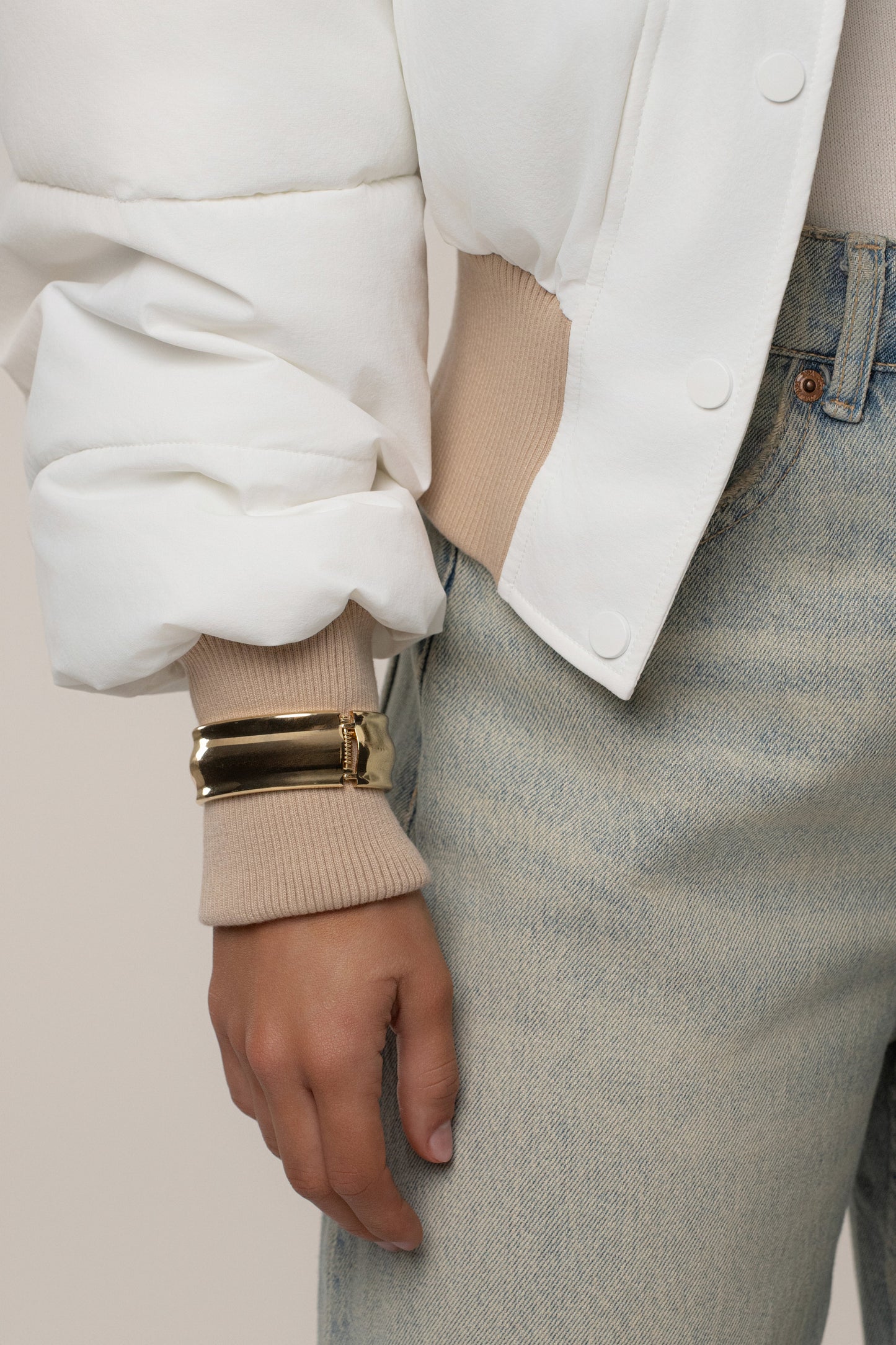 White Stassie Ribbed Jacket