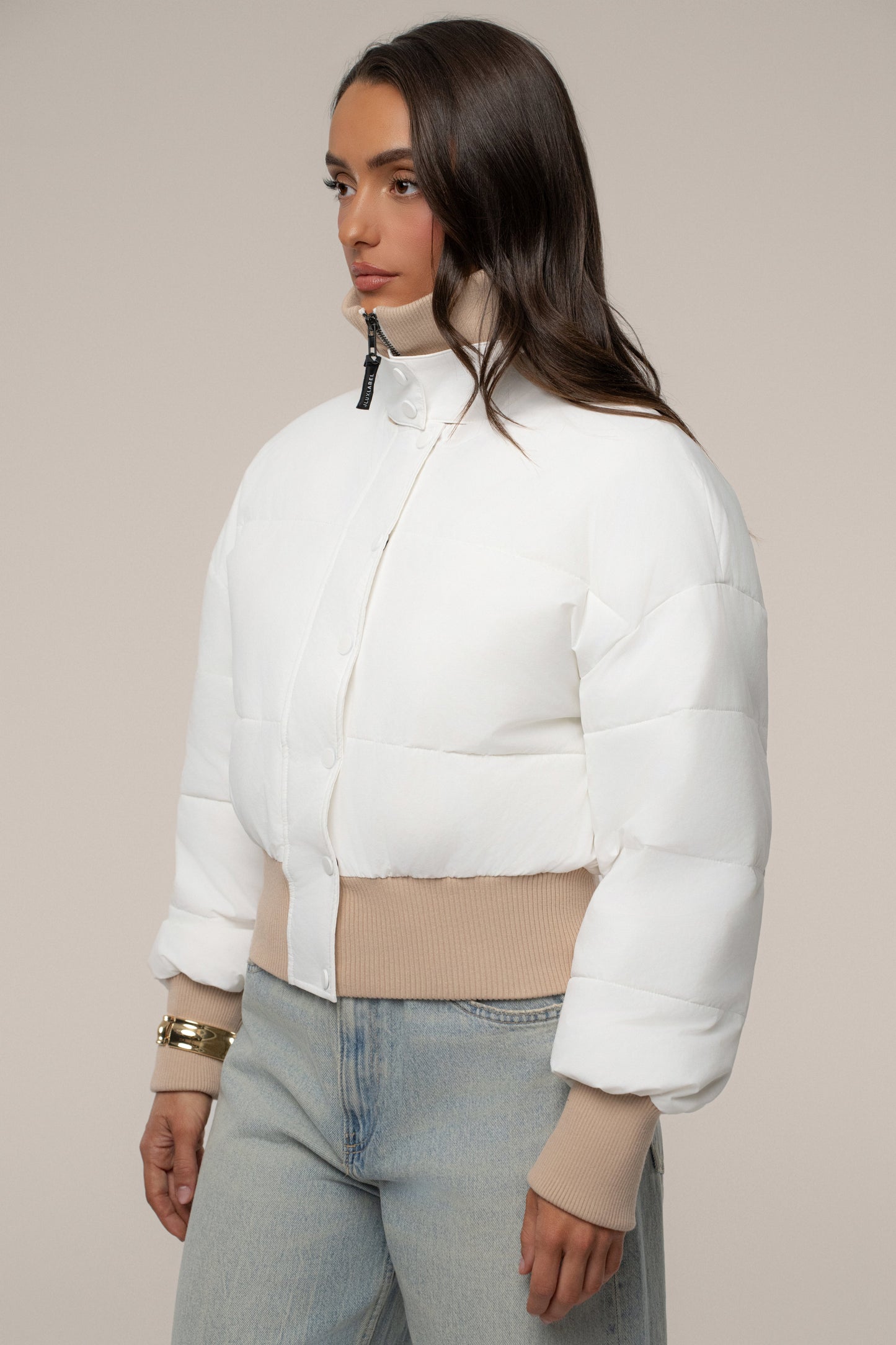 White Stassie Ribbed Jacket