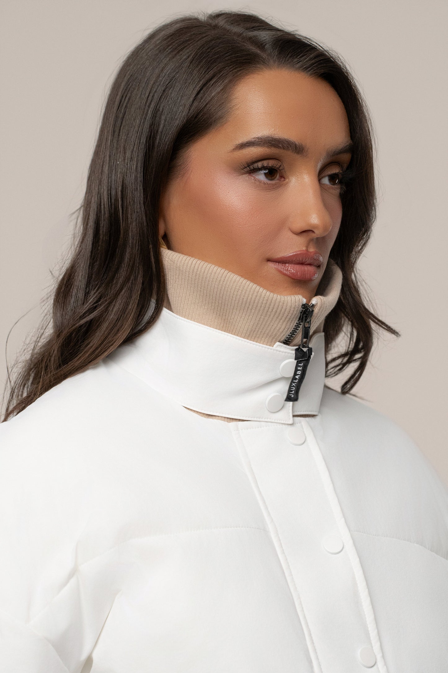 White Stassie Ribbed Jacket