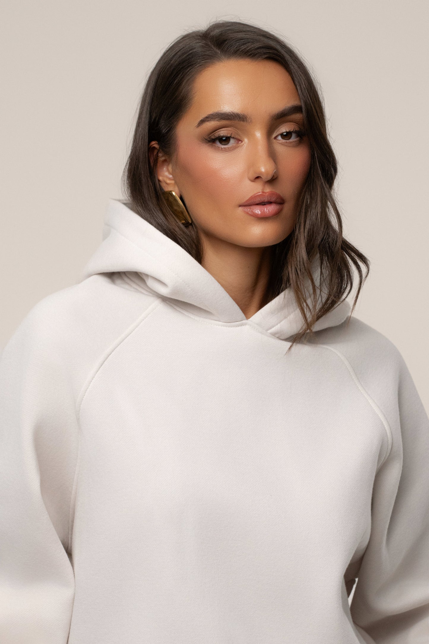 Bone JLUXLABEL Logo Pullover Hoodie