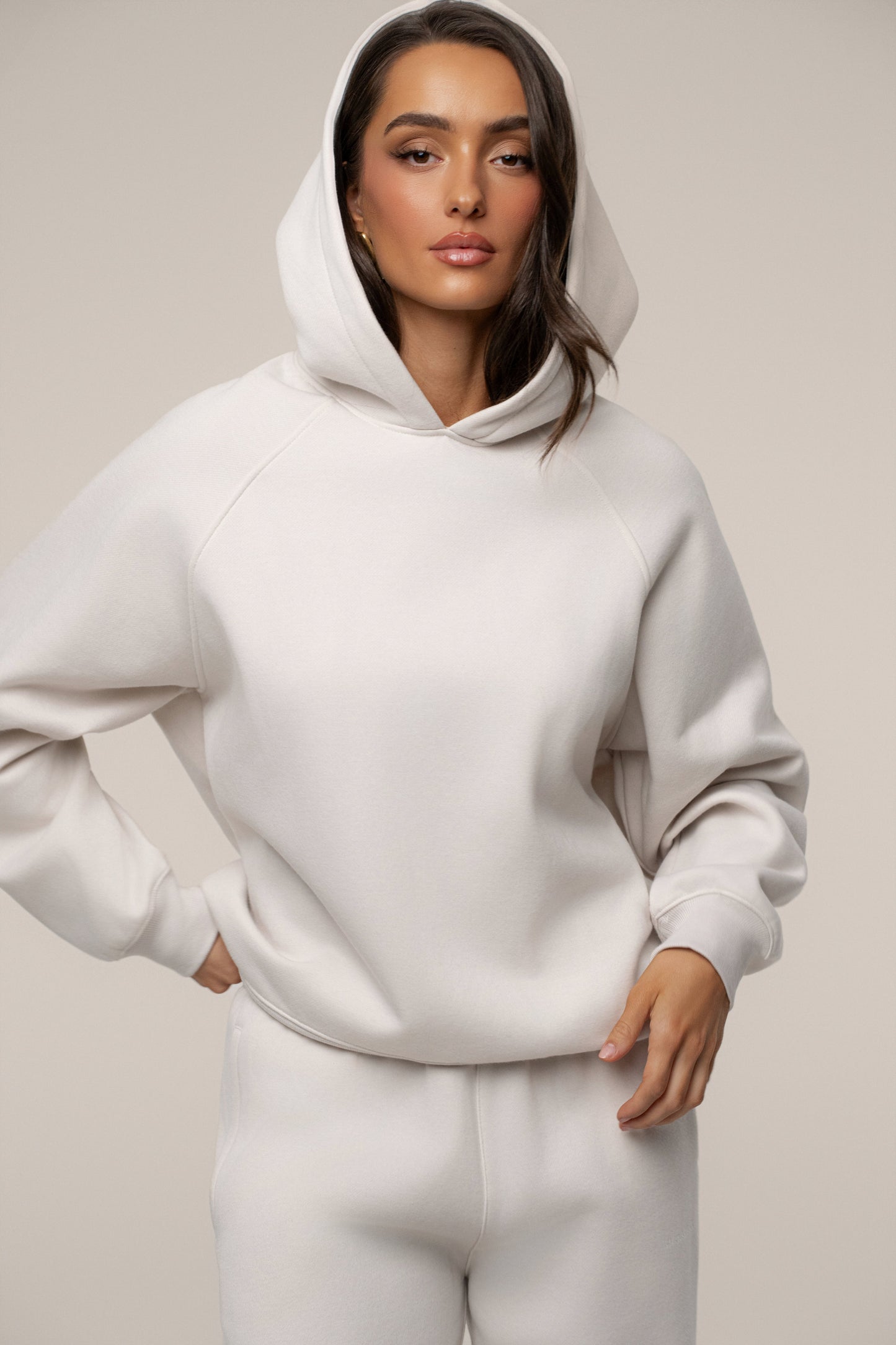 Bone JLUXLABEL Logo Pullover Hoodie