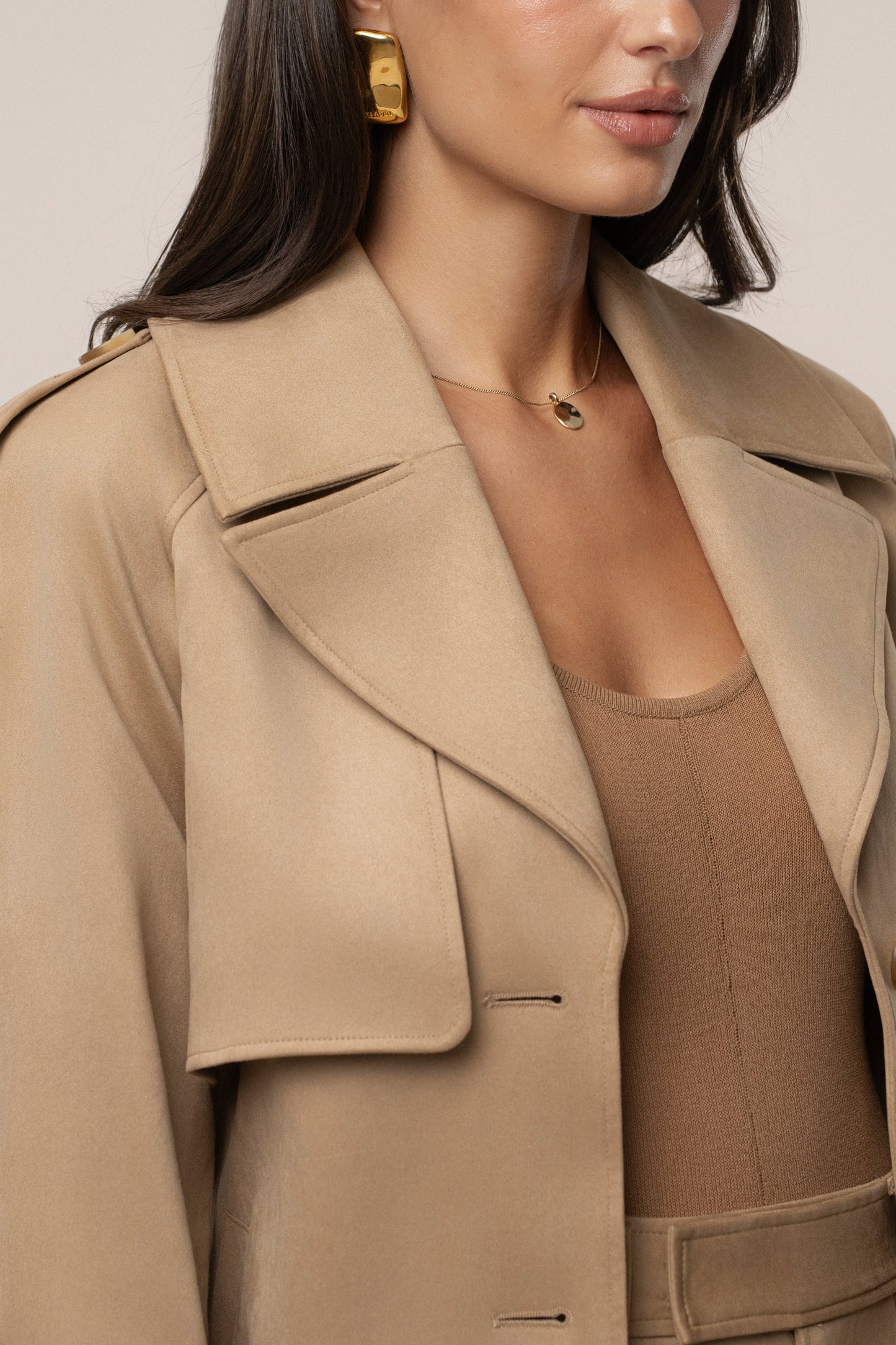 Beige Nightfall Suede Jacket