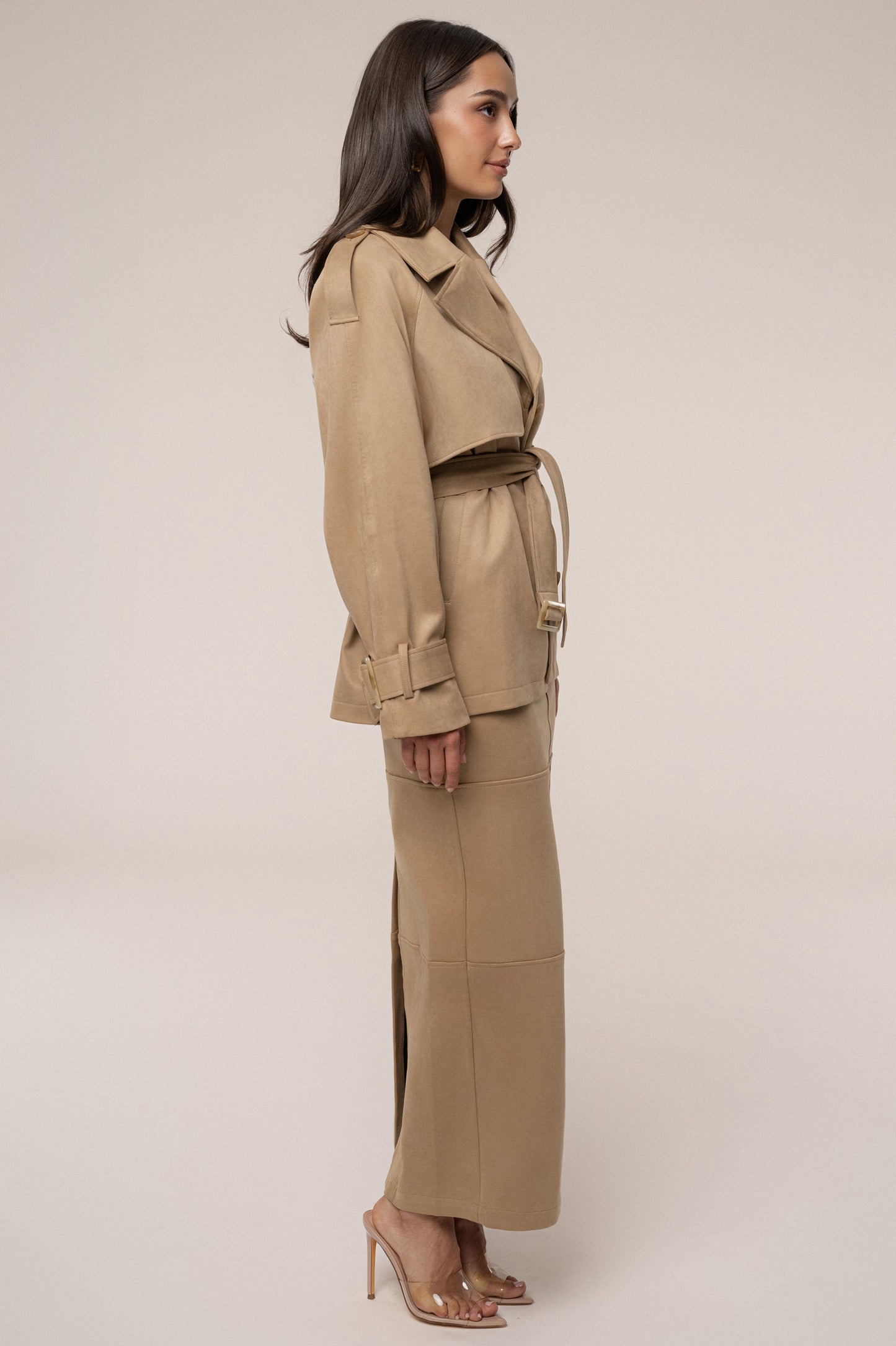 Beige Nightfall Suede Jacket