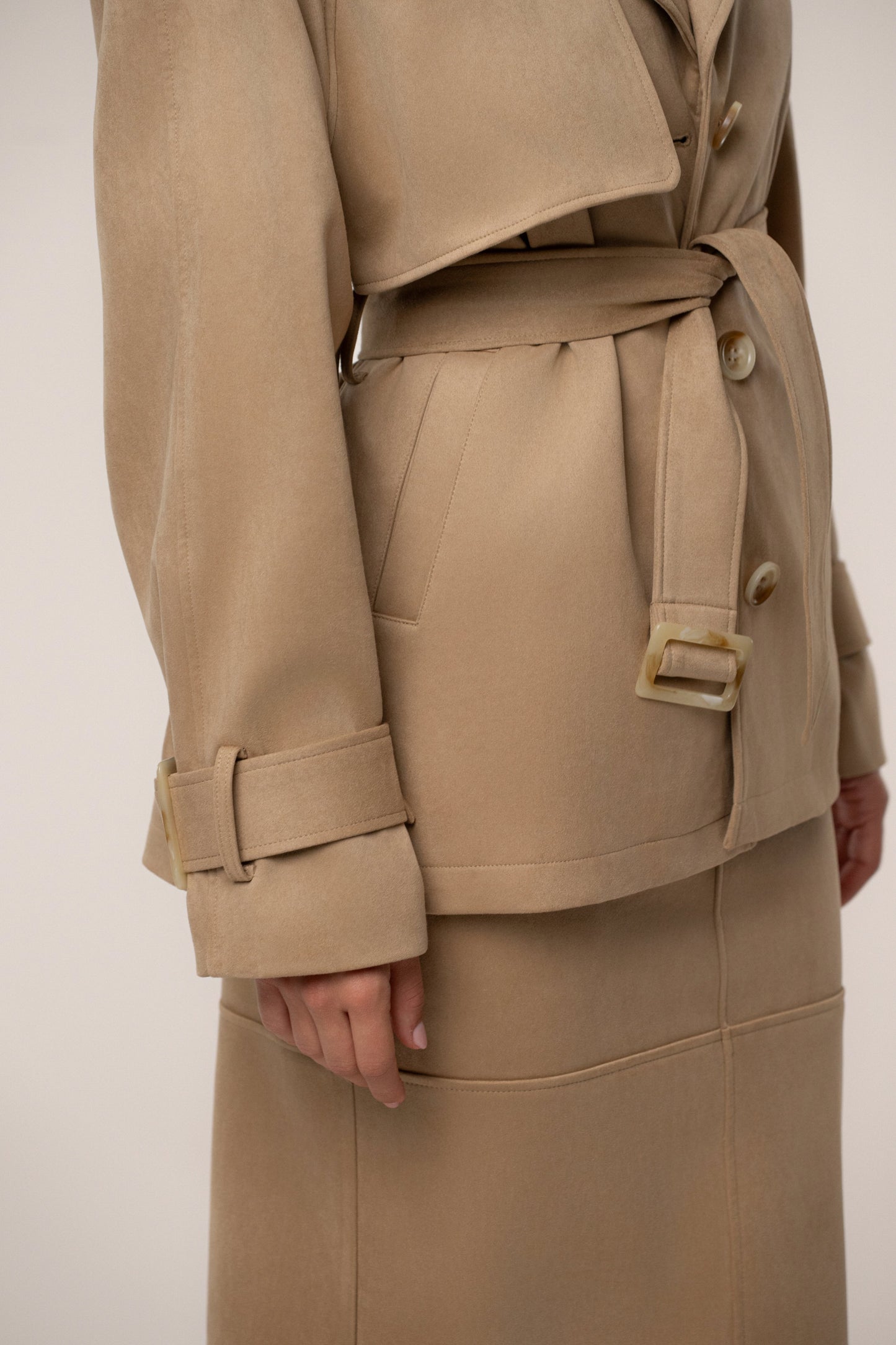 Beige Nightfall Suede Jacket