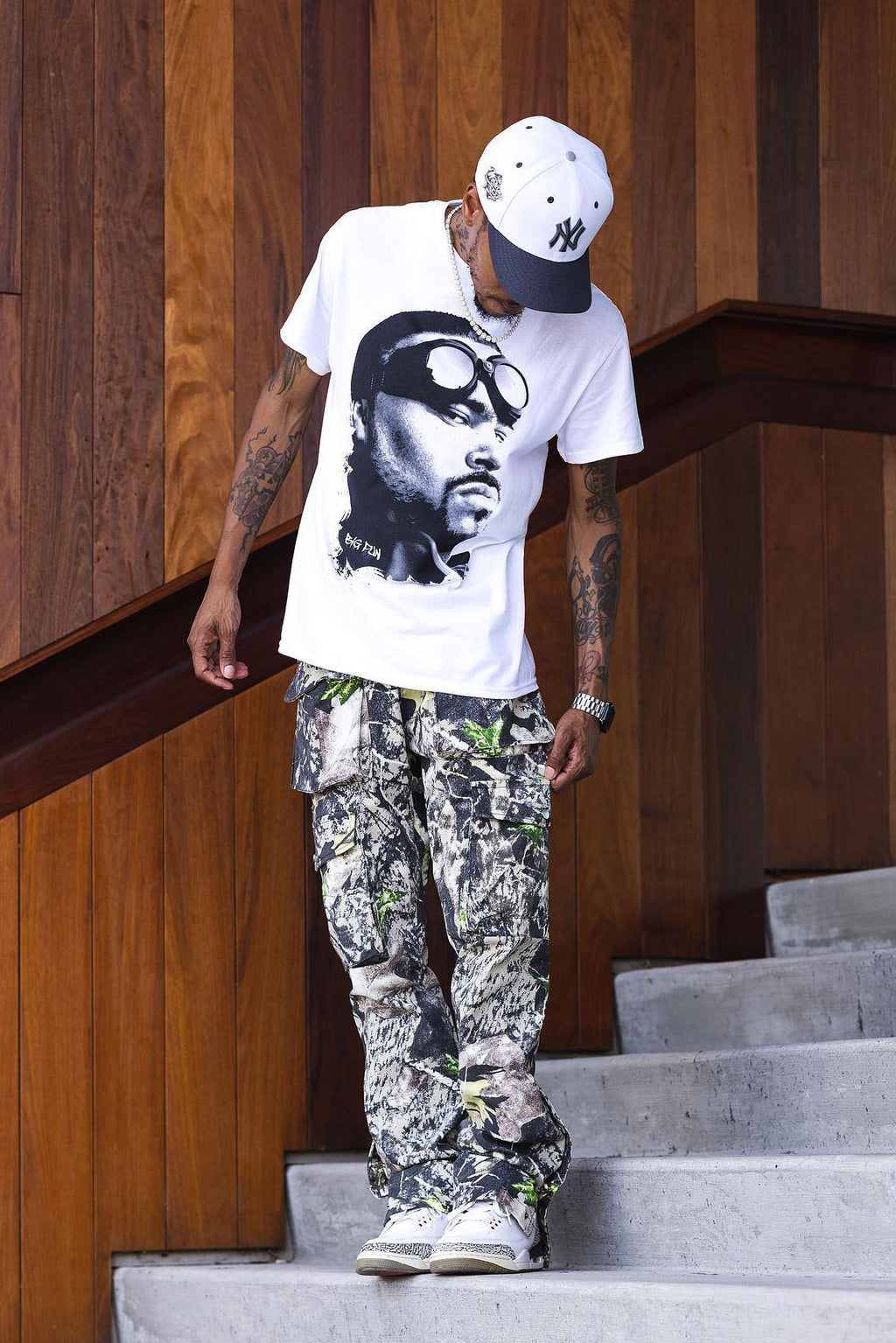 Worker Slim Cargo Pants - Green/combo