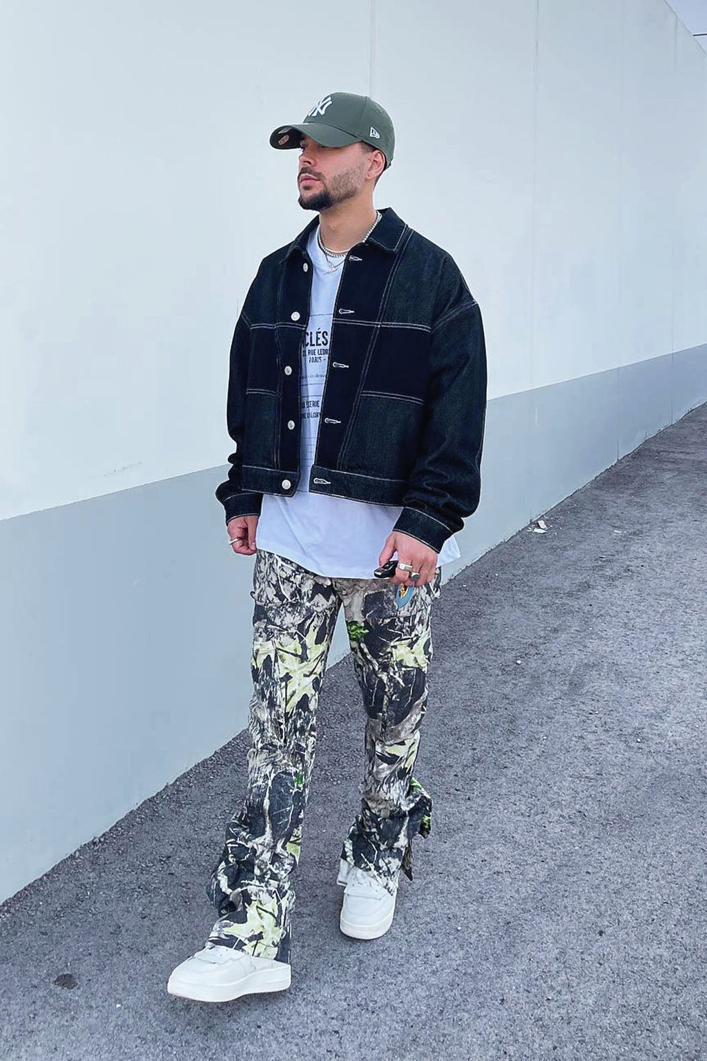 Worker Slim Cargo Pants - Green/combo