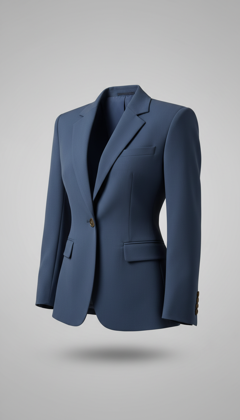 Steel Blue Structured Blazer