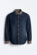 Dual Tone Denim Shirt - Indigo