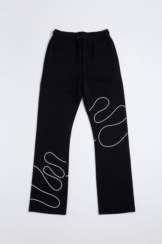 Lasso Slim Flare Sweatpants - Black